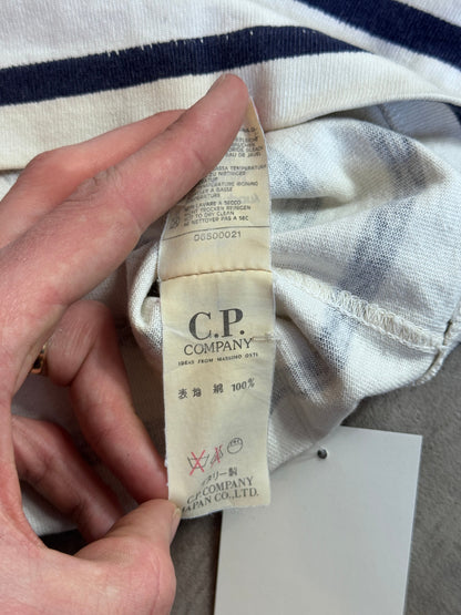 1980s Stone Island Marina Stripe Stencil Logo Tee