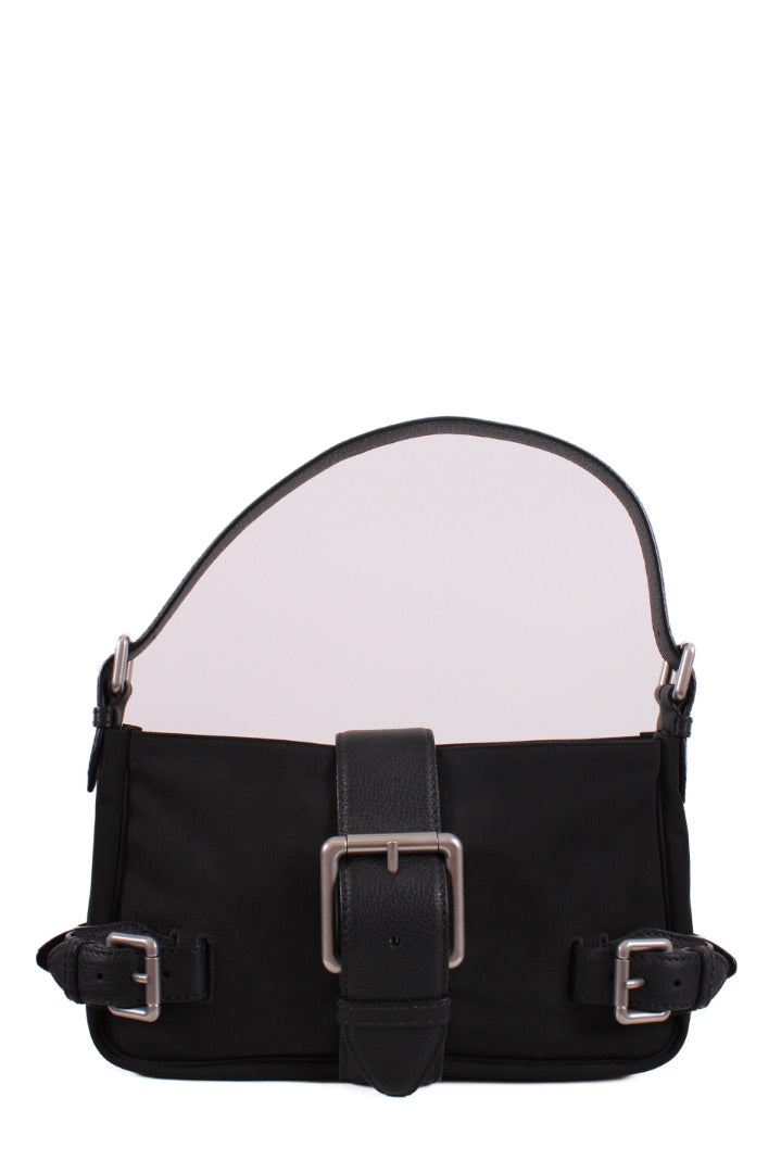 Bottega Veneta Nylon Leather Shoulder Bag Black | O/S, Black