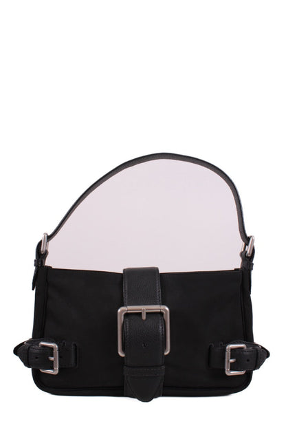 Bottega Veneta Nylon Leather Shoulder Bag Black | O/S, Black