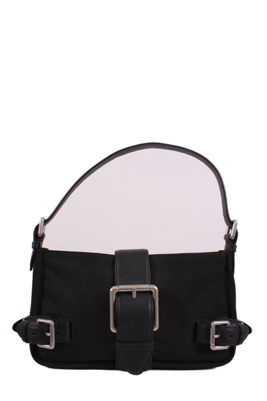 Bottega Veneta Nylon Leather Shoulder Bag Black | O/S, Black