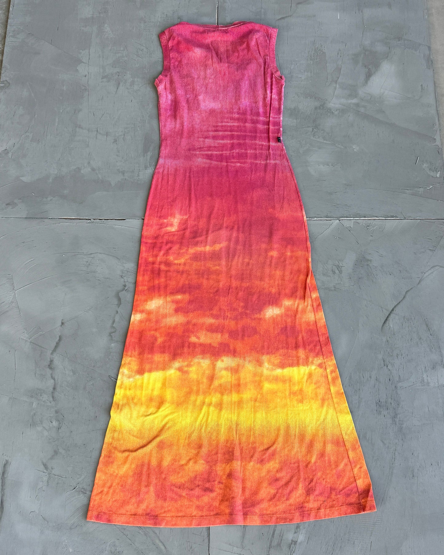 Cavalli Jeans Pink & Orange Stretch Maxi Dress