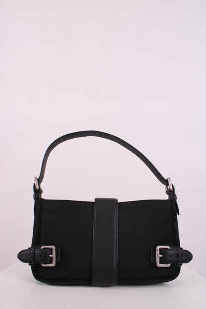Bottega Veneta Nylon Leather Shoulder Bag Black | O/S, Black