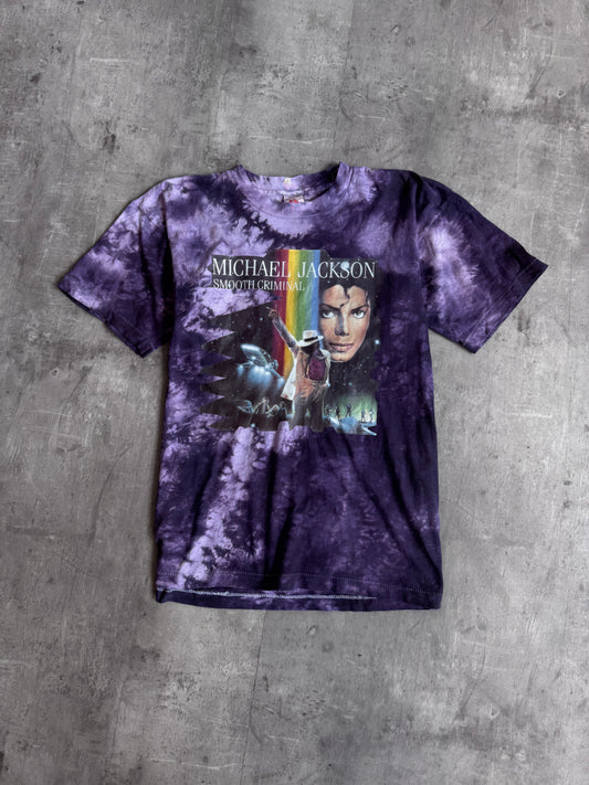 1992 Michael Jackson "Smooth Criminal" Purple Tie Die Graphic Tee