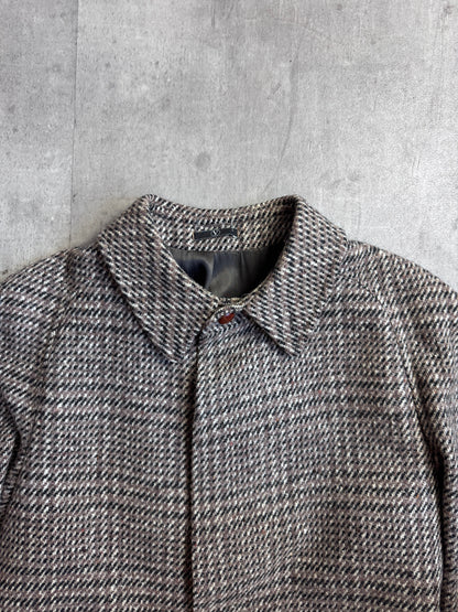 Valentino Brown Herringbone Heavy Wool Overcoat