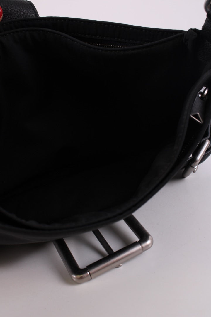 Bottega Veneta Nylon Leather Shoulder Bag Black | O/S, Black