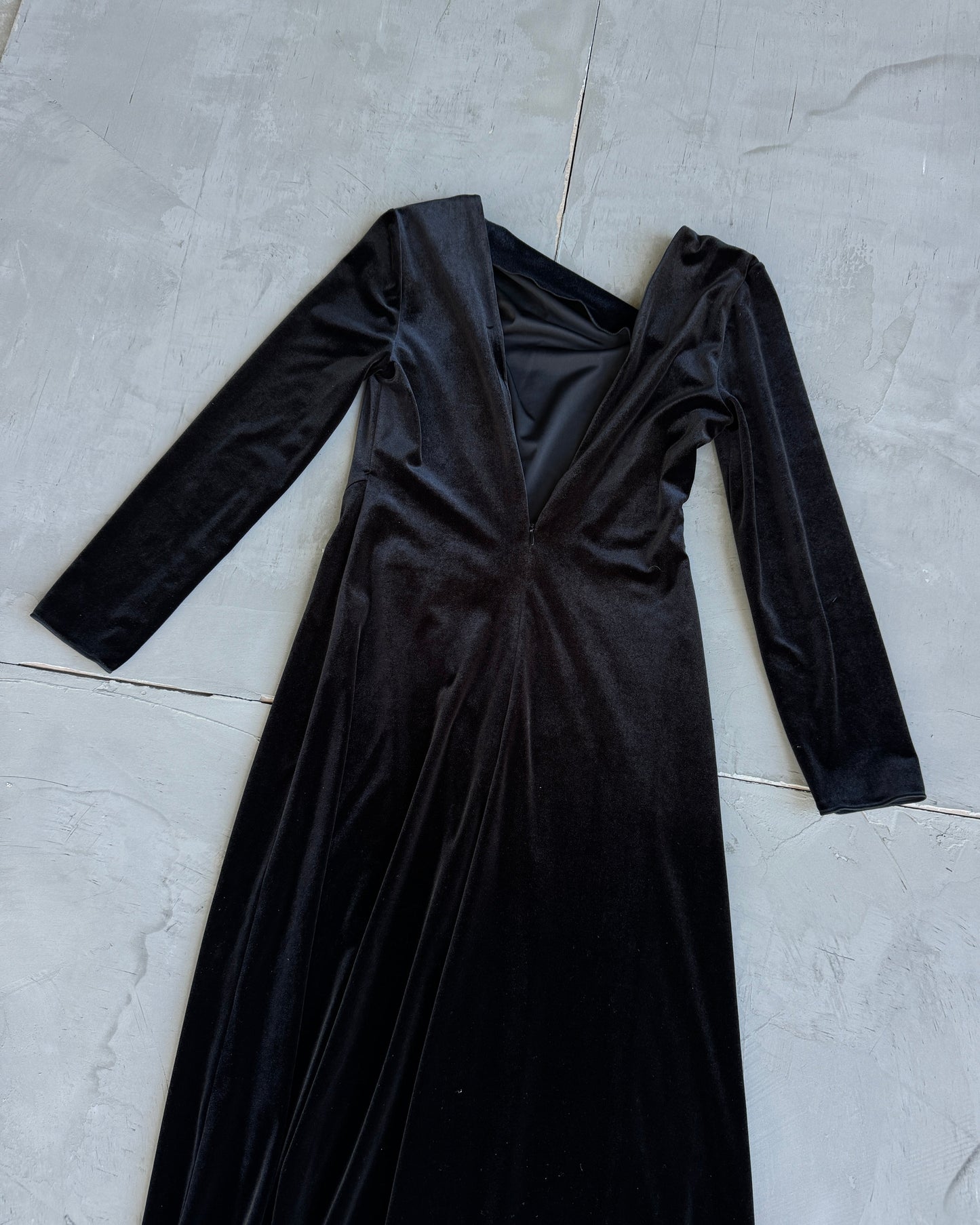 Giorgio Armani Asymmetric Neckline Velvet Dress - M