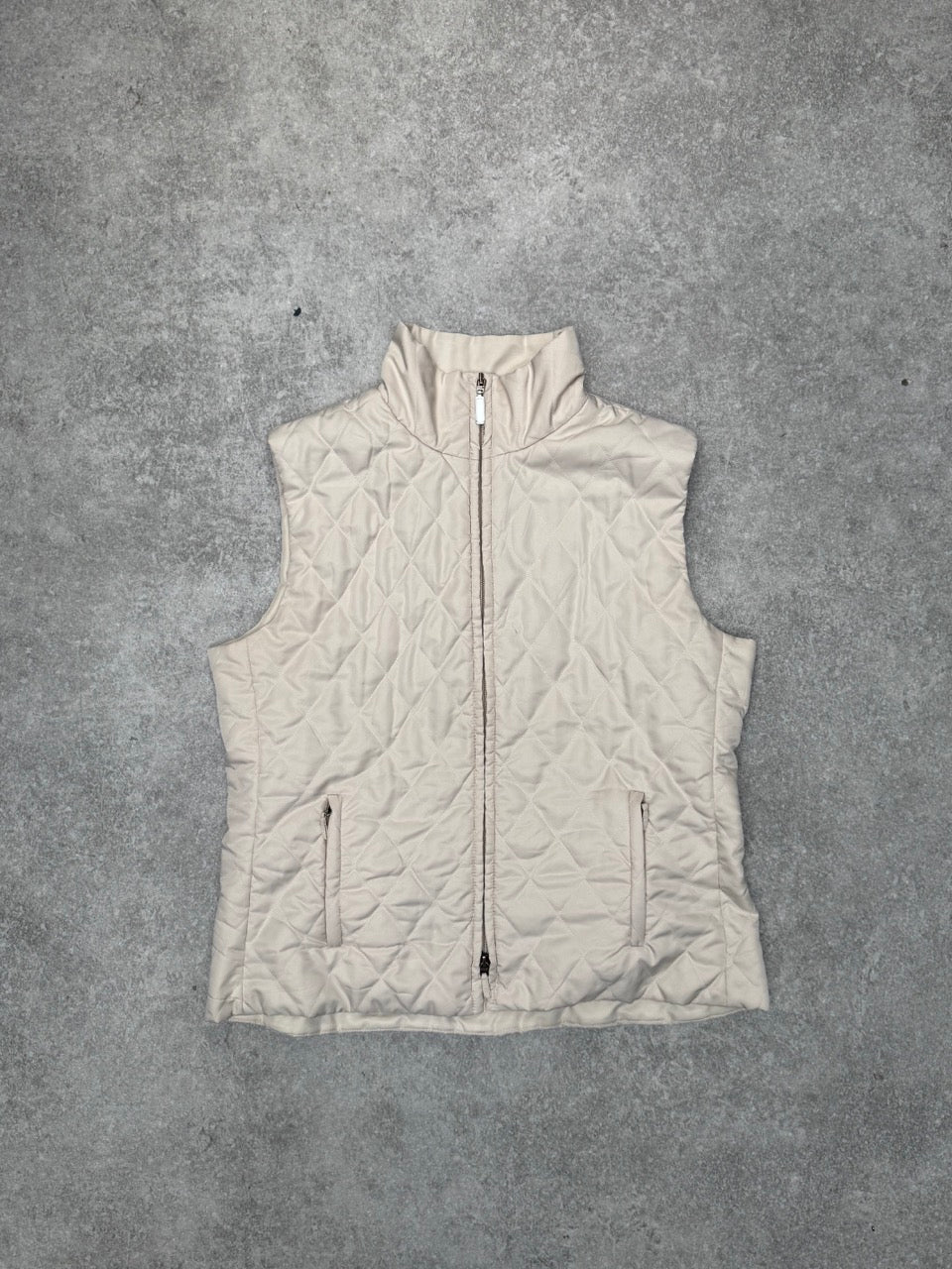 Burberry Nova Check Lined Cream Quilted Gilet