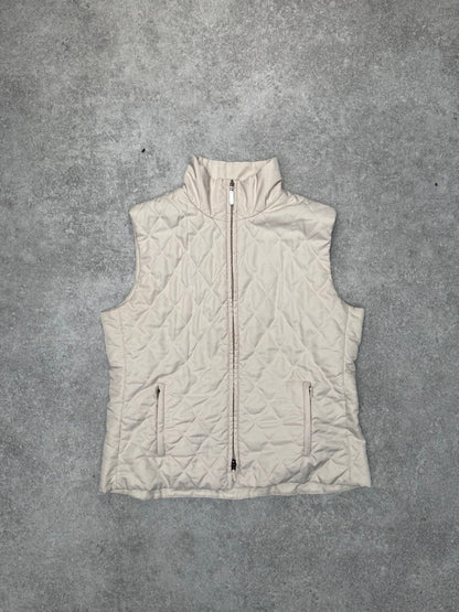 Burberry Nova Check Lined Cream Quilted Gilet
