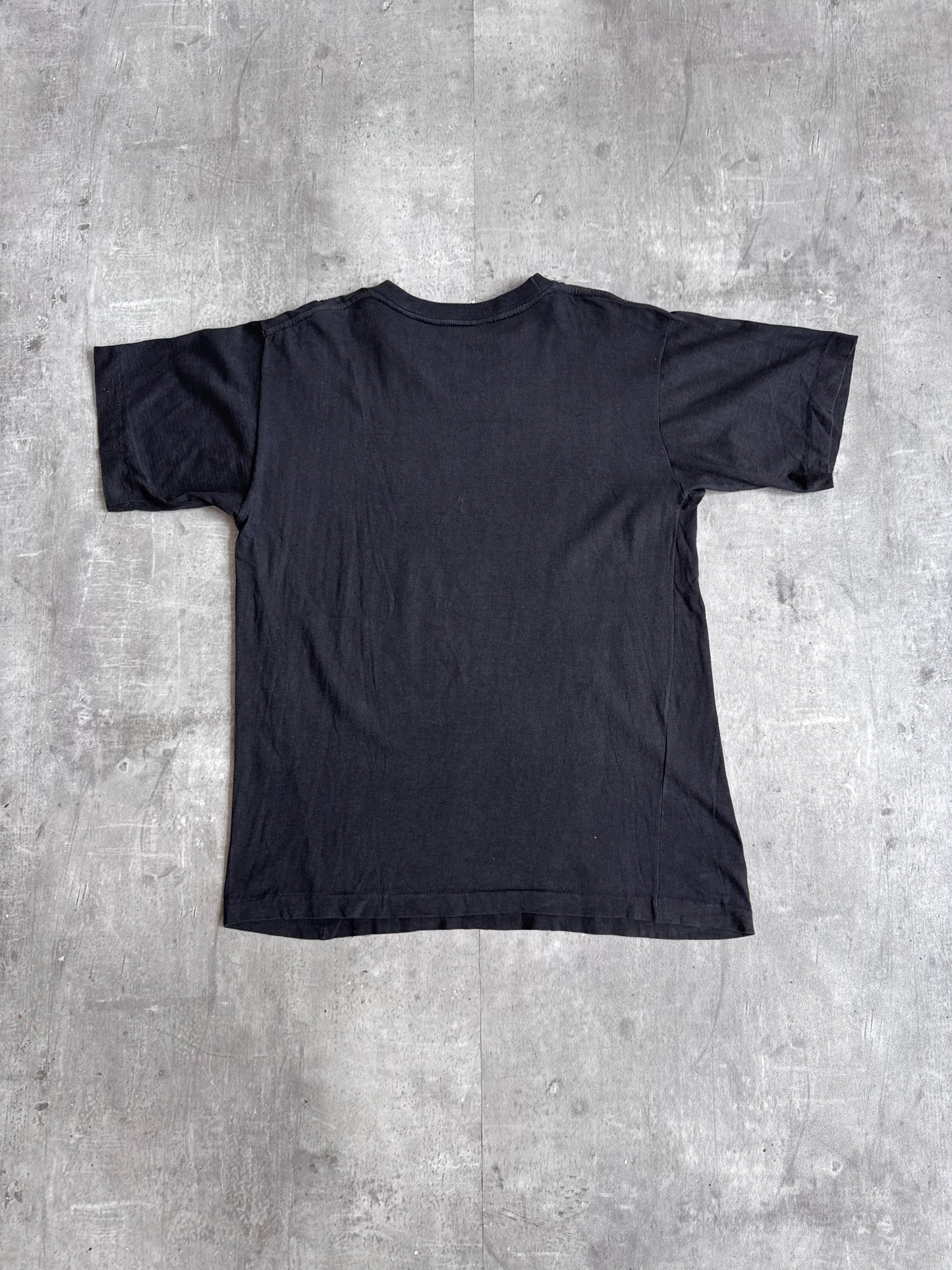 1990s Malcolm X Washed Black Single Stitch Tee