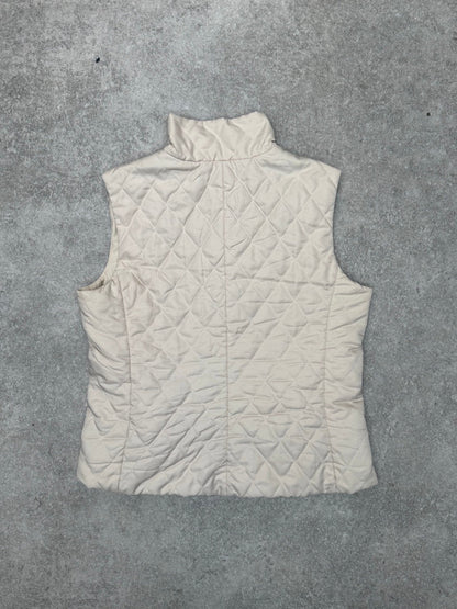 Burberry Nova Check Lined Cream Quilted Gilet