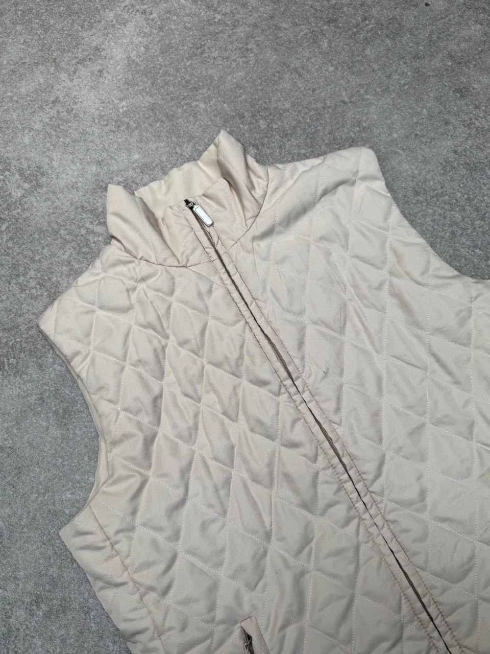Burberry Nova Check Lined Cream Quilted Gilet