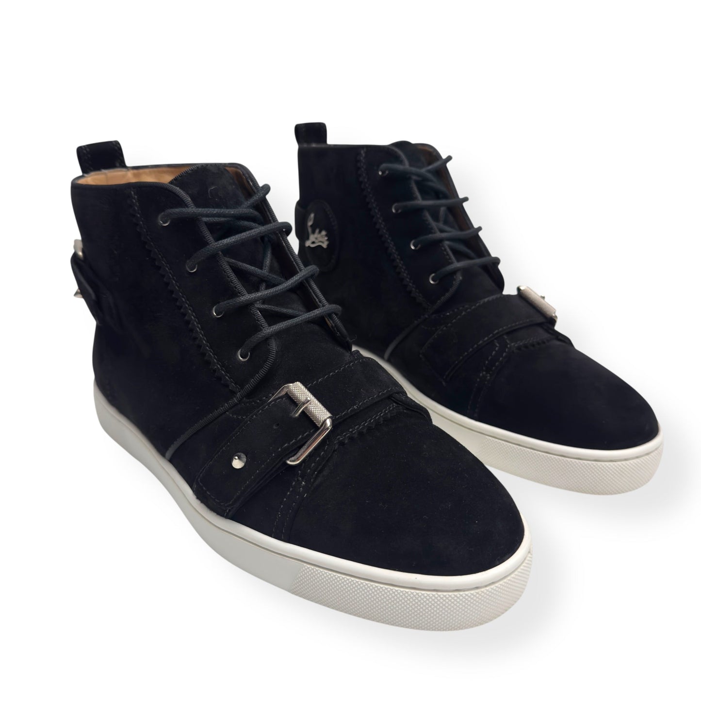 CHRISTIAN LOUBOUTIN NONO STRAP FLAT SUEDE SNEAKER BLACK 40.5 / UK6.5 | UK 6.5, Black