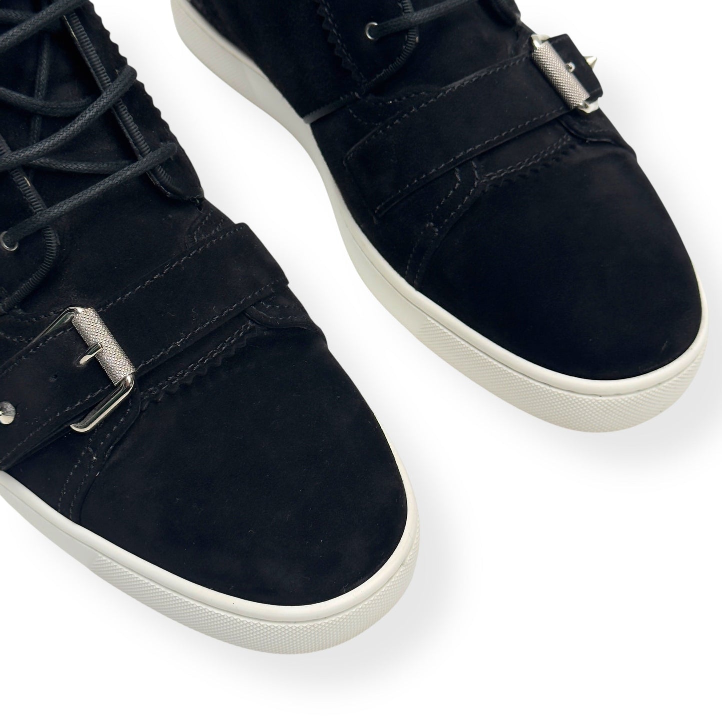 CHRISTIAN LOUBOUTIN NONO STRAP FLAT SUEDE SNEAKER BLACK 40.5 / UK6.5 | UK 6.5, Black