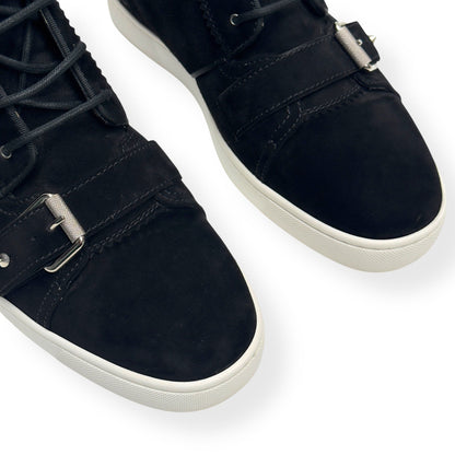 CHRISTIAN LOUBOUTIN NONO STRAP FLAT SUEDE SNEAKER BLACK 40.5 / UK6.5 | UK 6.5, Black
