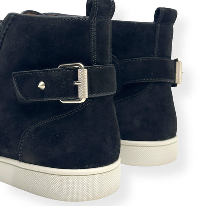 CHRISTIAN LOUBOUTIN NONO STRAP FLAT SUEDE SNEAKER BLACK 40.5 / UK6.5 | UK 6.5, Black