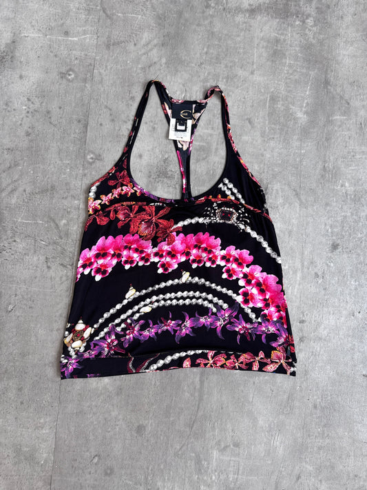 Cavalli Floral Patterned Triangle Cami Top