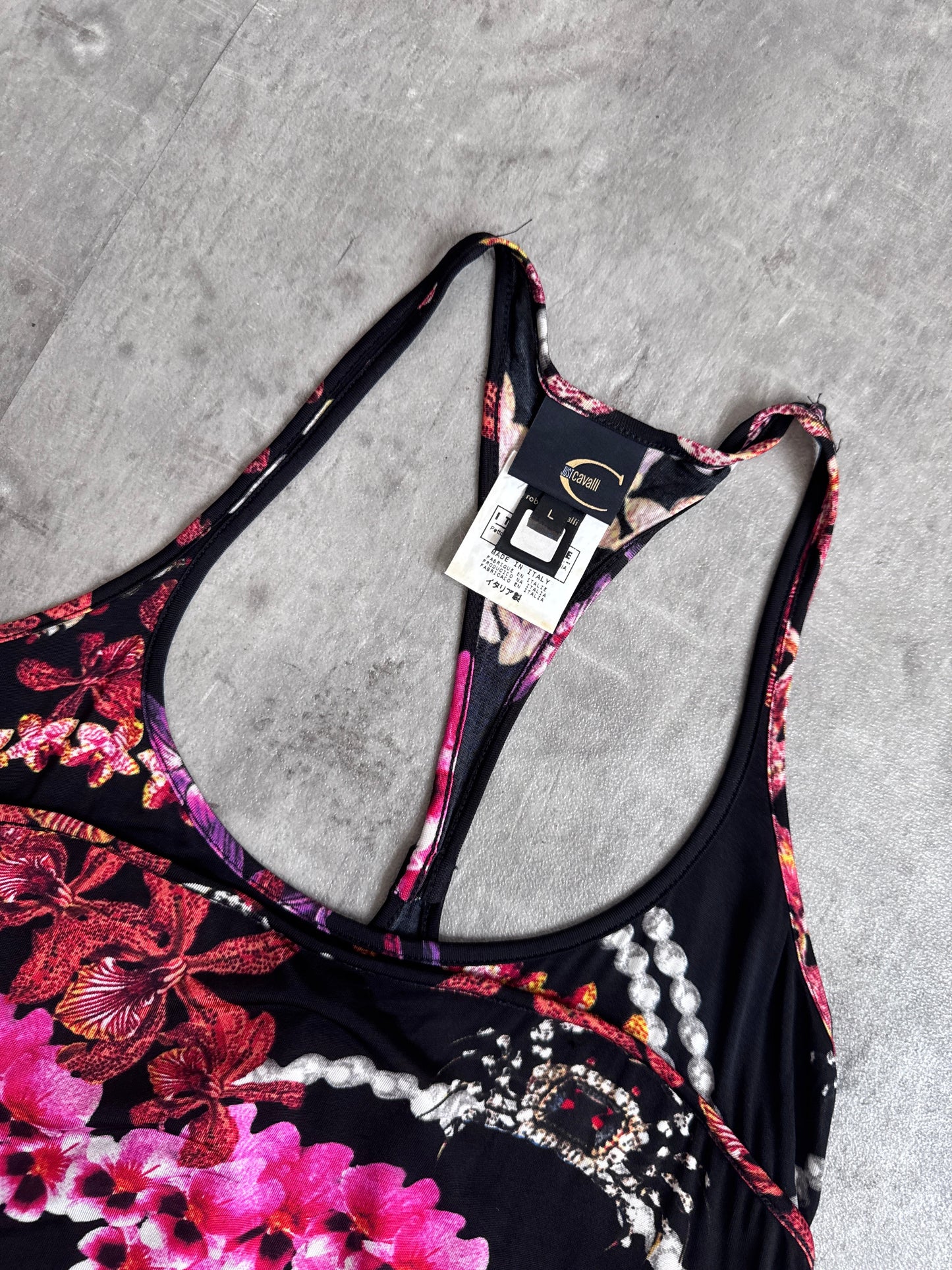 Cavalli Floral Patterned Triangle Cami Top
