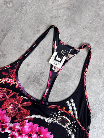 Cavalli Floral Patterned Triangle Cami Top
