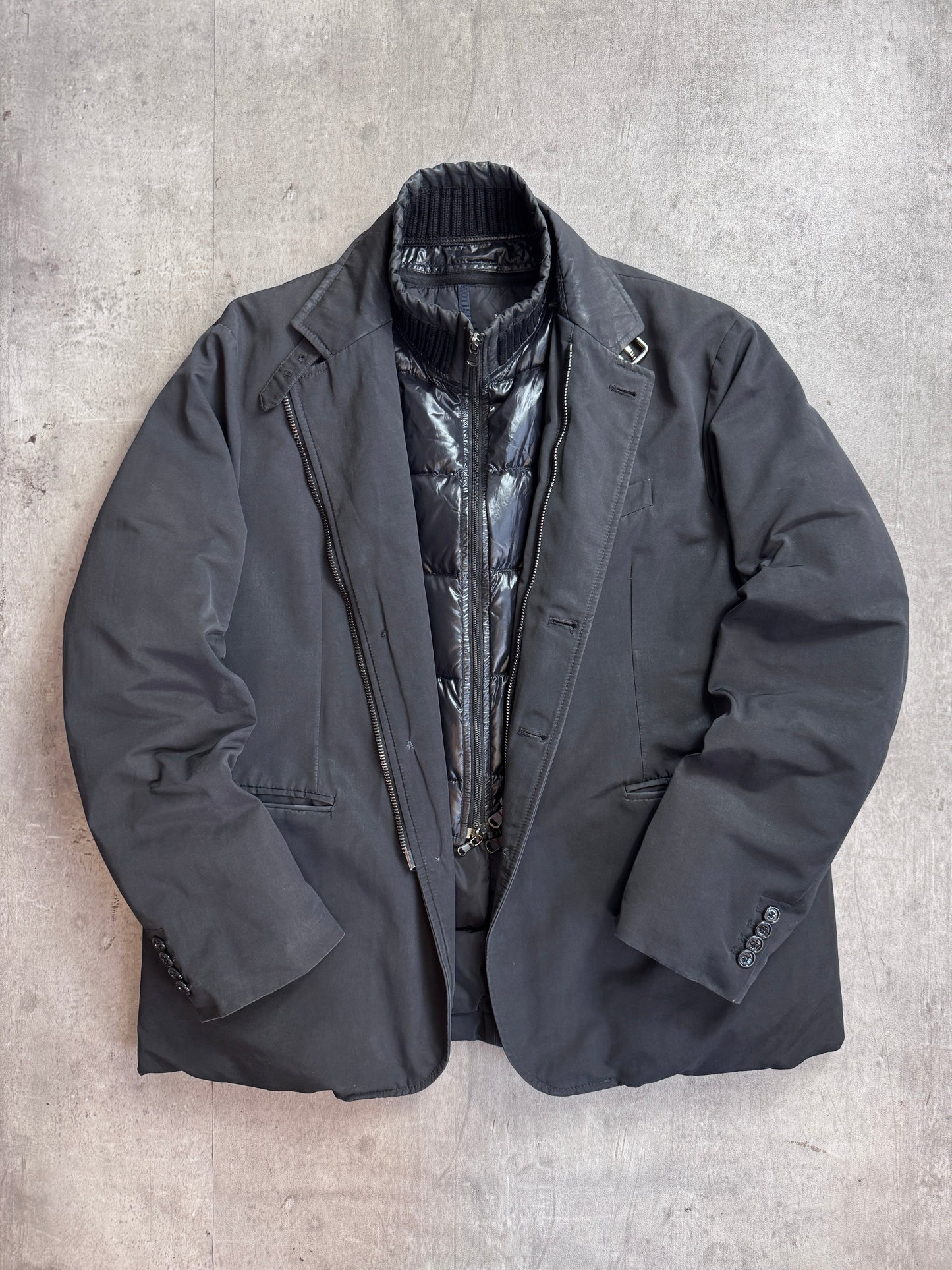 Moncler Black Modular Puffer Liner Technical Jacket