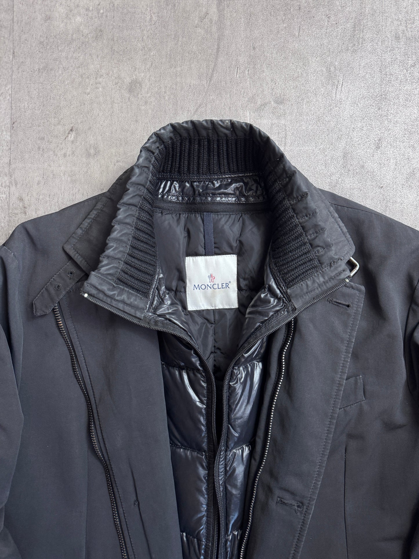 Moncler Black Modular Puffer Liner Technical Jacket