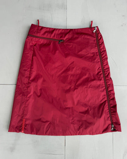 PRADA SPORT RED NYLON SKIRT - M | Medium, Red