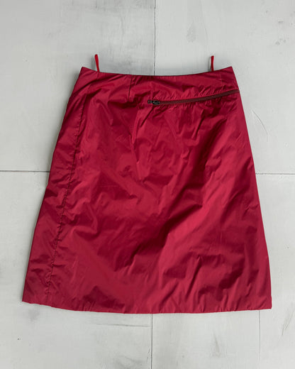 PRADA SPORT RED NYLON SKIRT - M | Medium, Red