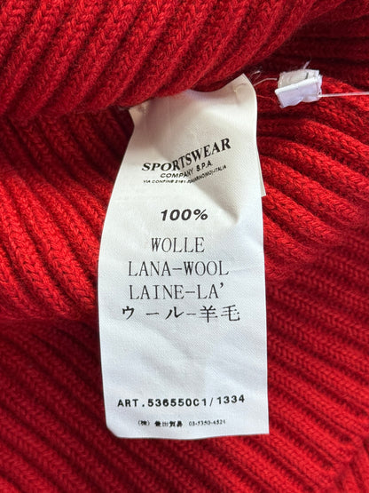 A/W 2010 Stone Island Red Ribbed 1/4 Zip Knit Sweater