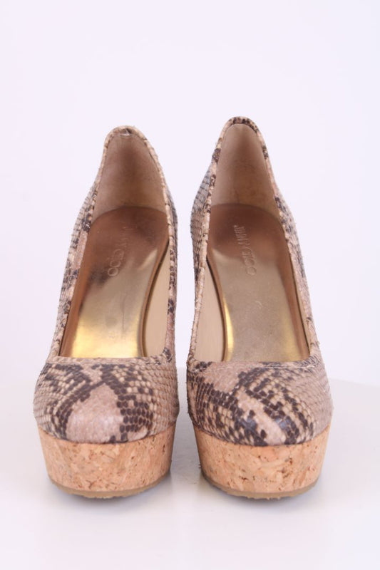 Jimmy Choo Snake print open toe wedges Snake Print 39 | UK 6, TBD