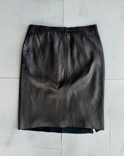 Plein Sud Lamb Leather Asymmetric Zipper Skirt - S