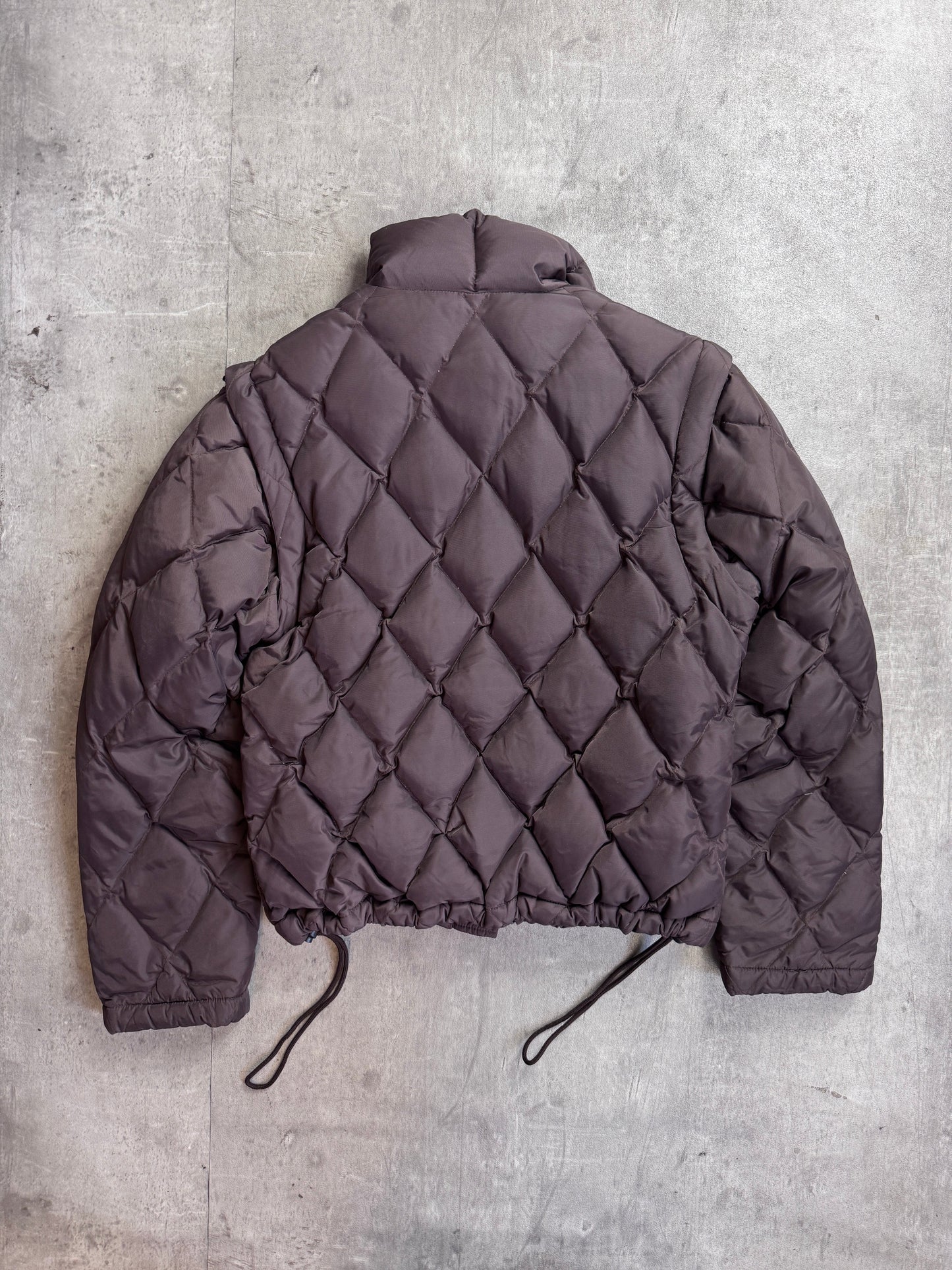 1990s Armani Modular Brown Ballistic Nylon Puffer Jacket