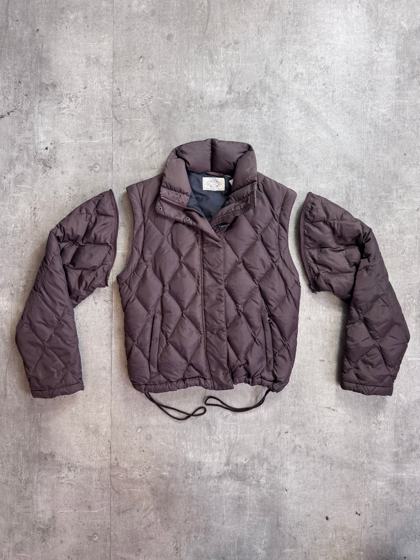 1990s Armani Modular Brown Ballistic Nylon Puffer Jacket