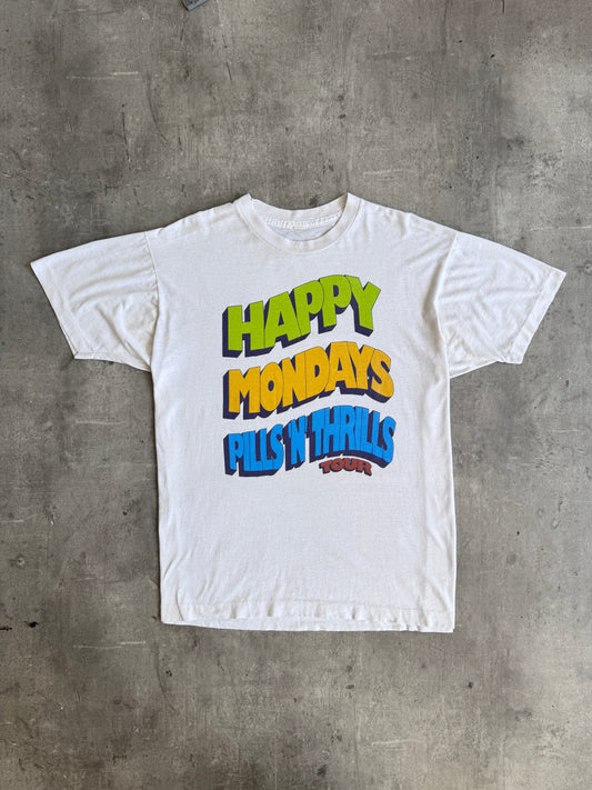 1990's Single Stitch Happy Mondays "Pills N Thrills" Tour Graphic Tee | Default Title, White
