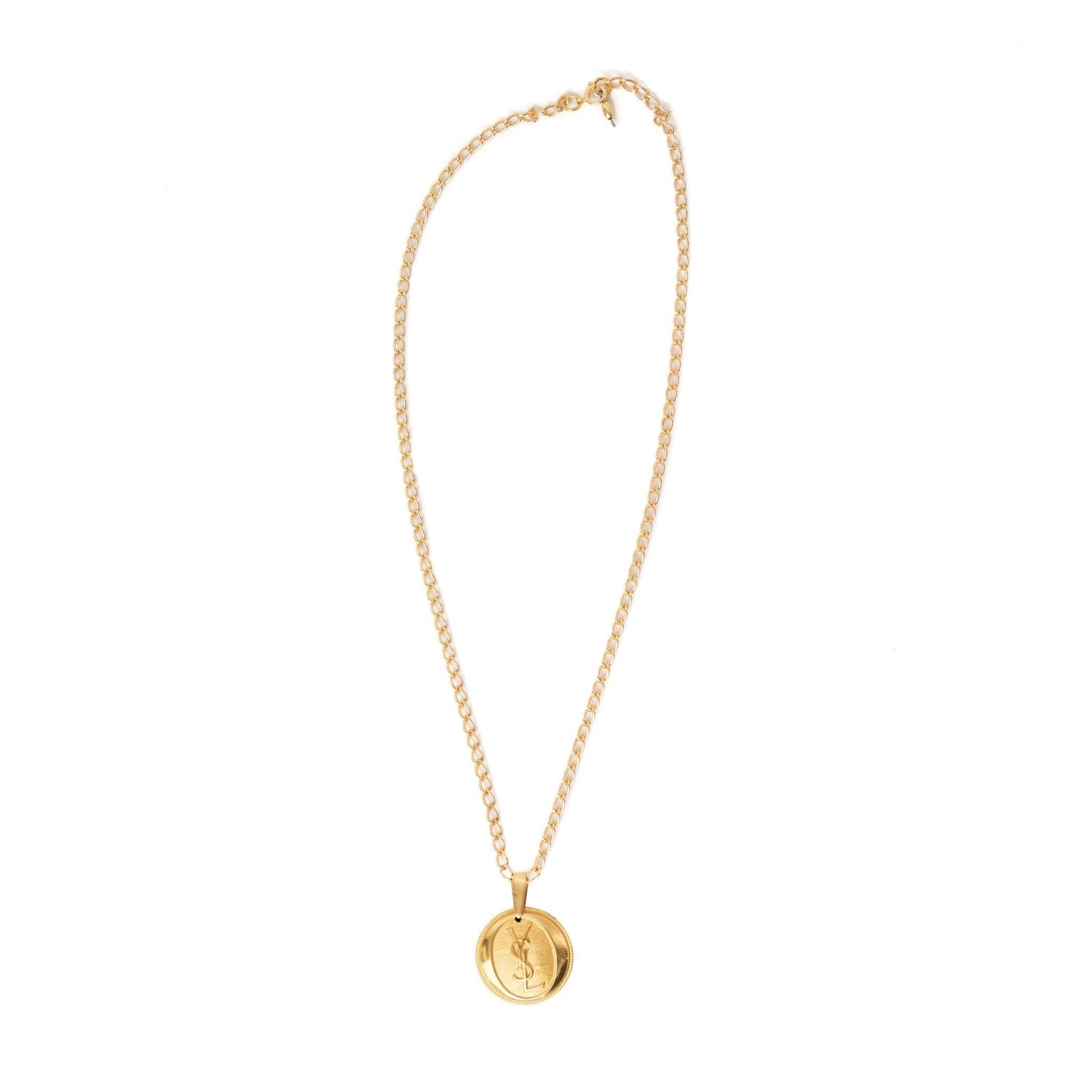 VT Rework: YSL Vintage Button Gold Curb Chain Necklace - Known Source