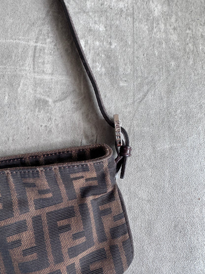 Fendi Brown Monogram Buckle Baguette Bag