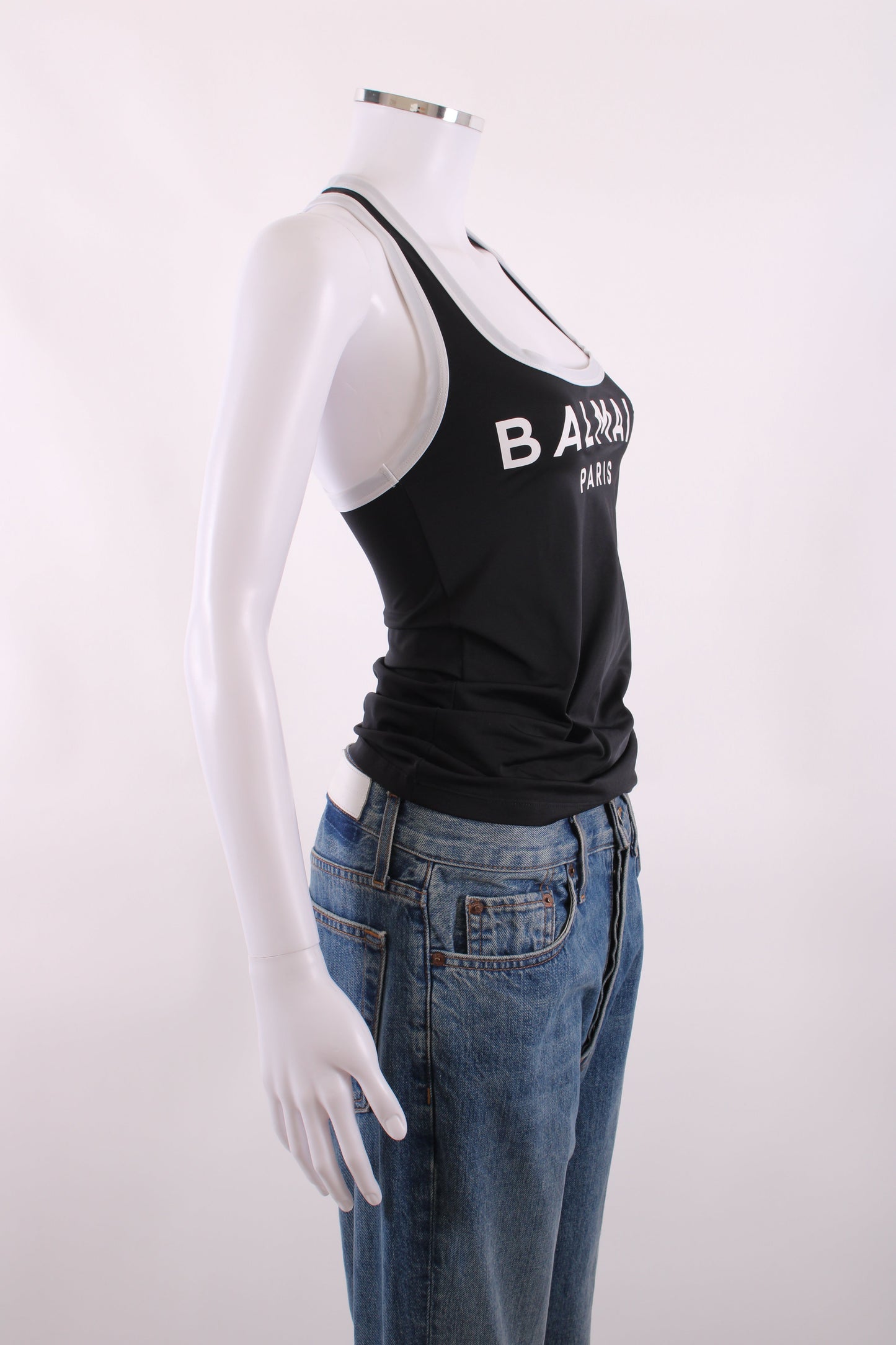 Balmain Racer Back Vest Black/White 36 | O/S, Black