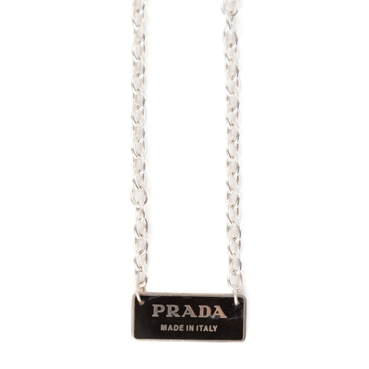 VT Rework: Prada Rectangular Logo Chunky Curb Necklace - Known Source