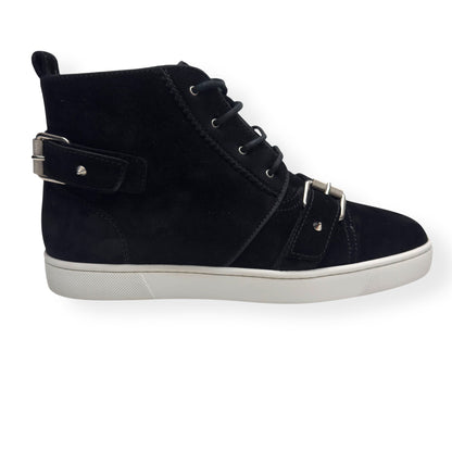 CHRISTIAN LOUBOUTIN NONO STRAP FLAT SUEDE SNEAKER BLACK 40.5 / UK6.5 | UK 6.5, Black