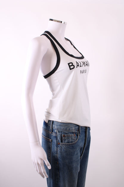 Balmain Racer Back Vest White 38 | O/S, Black