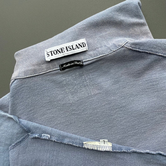 Stone Island Blue 90s Marina Long Sleeve Polo Shirt | Large, Blue