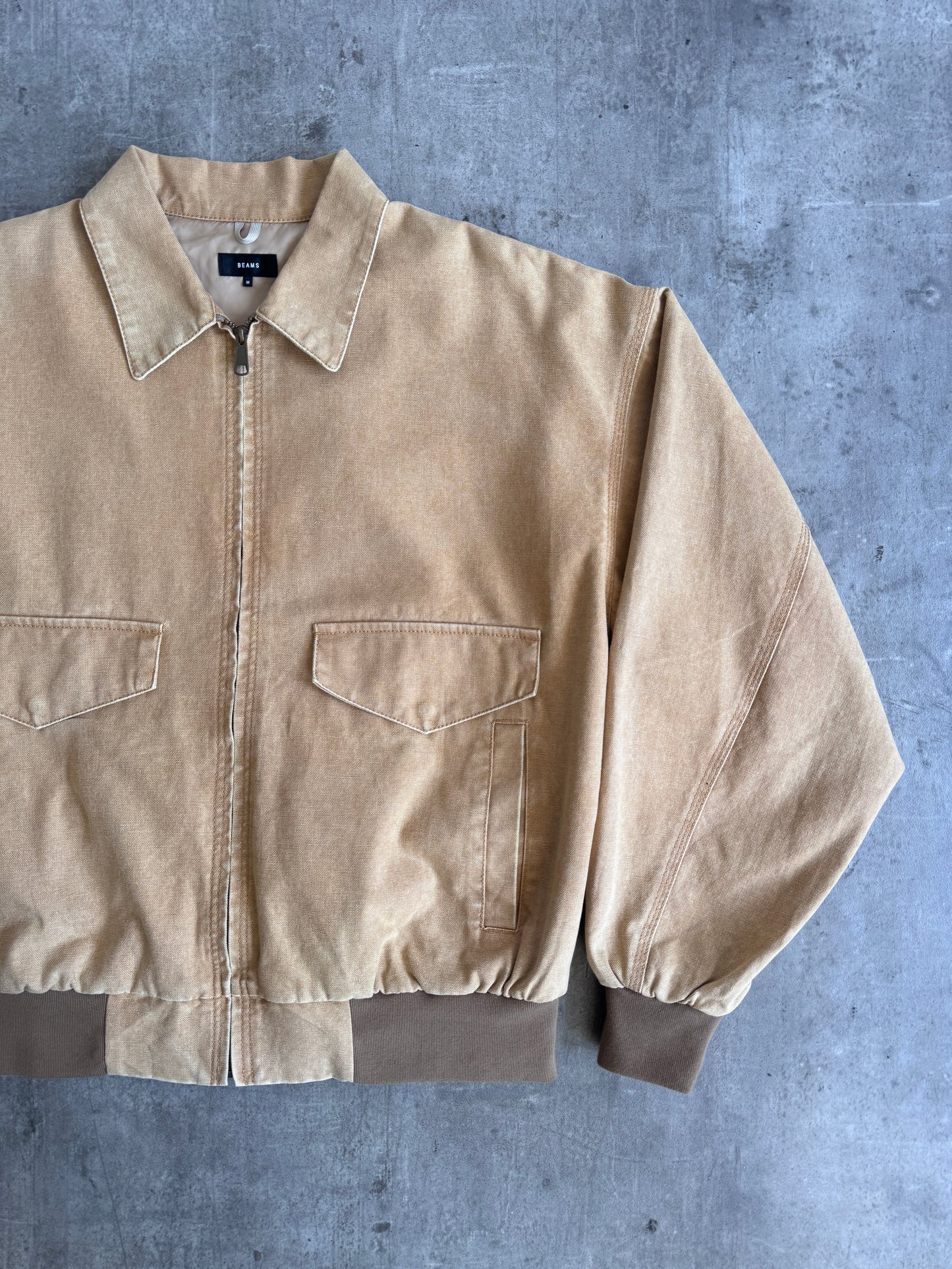 Beams Faded Tan Cotton Blouson Jacket | Default Title, Multicoloured