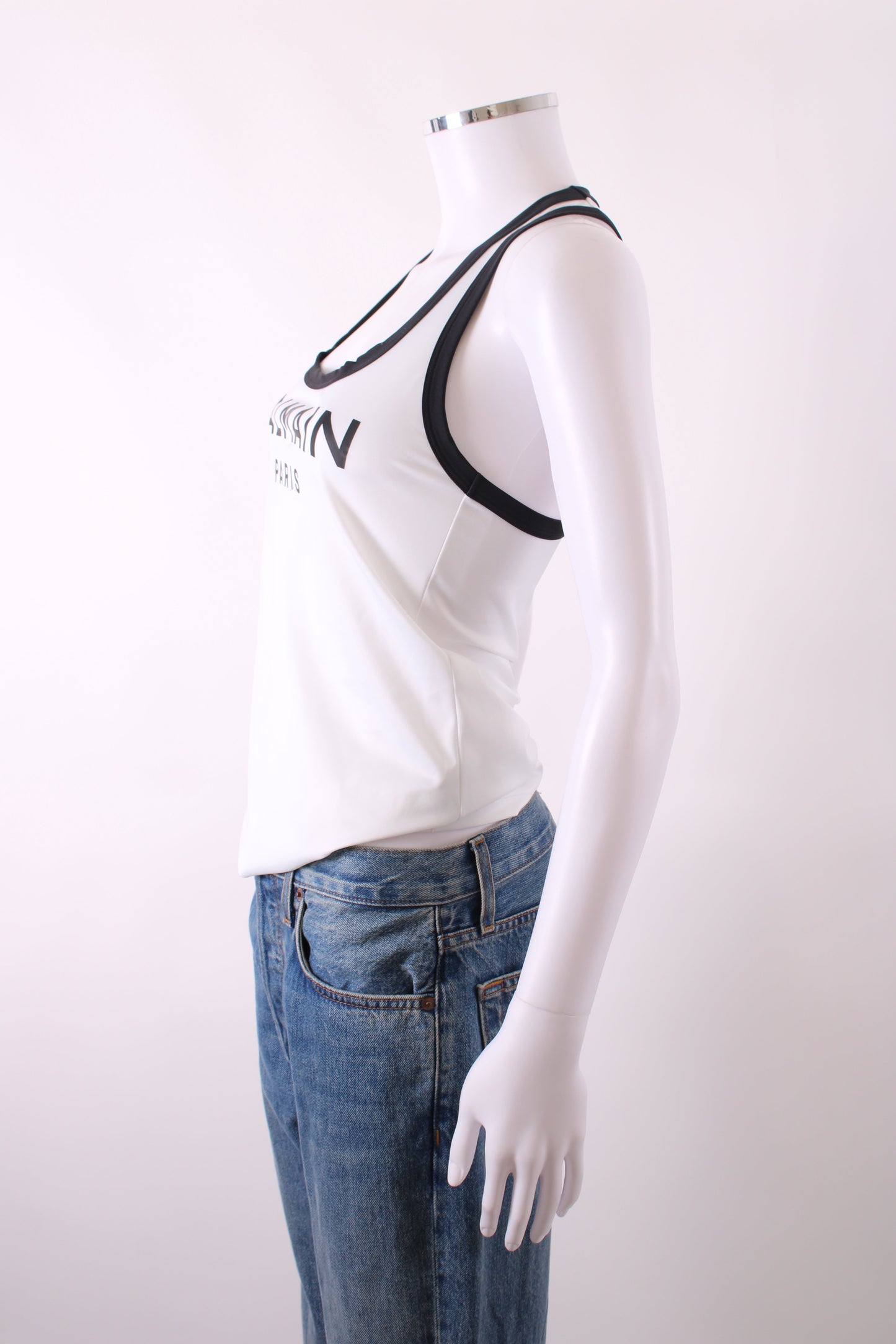 Balmain Racer Back Vest White 38 | O/S, Black