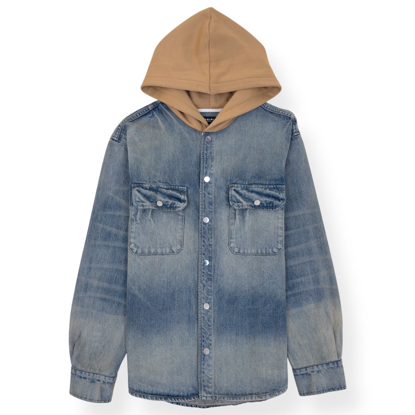 AMIRI DEIIM HOODED OVERSHIRT BLUE / CLAY M | Medium, Blue