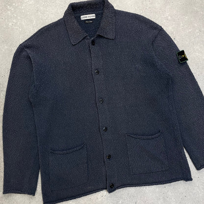Stone Island Grey Chenille Knit Cardigan SS96 | Large, Multicoloured
