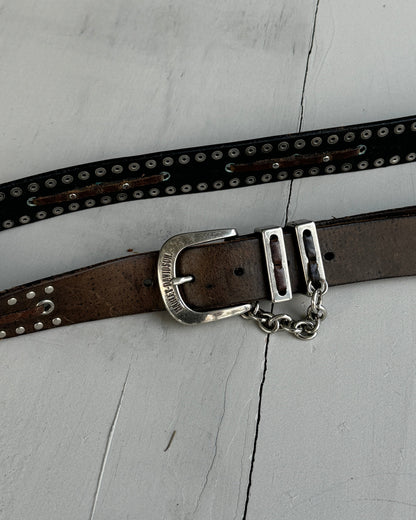 Harley Davidson Leather Studded Belt - W32-36"