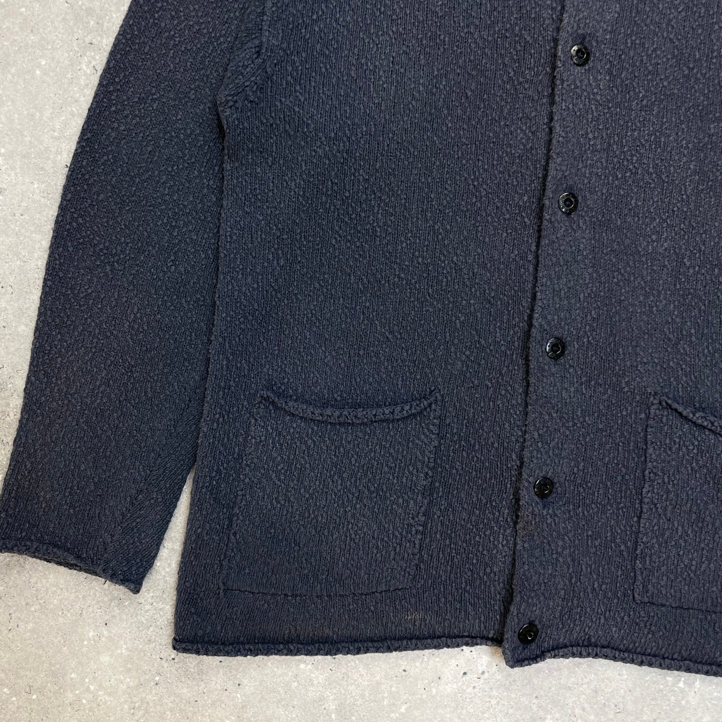 Stone Island Grey Chenille Knit Cardigan SS96 | Large, Multicoloured