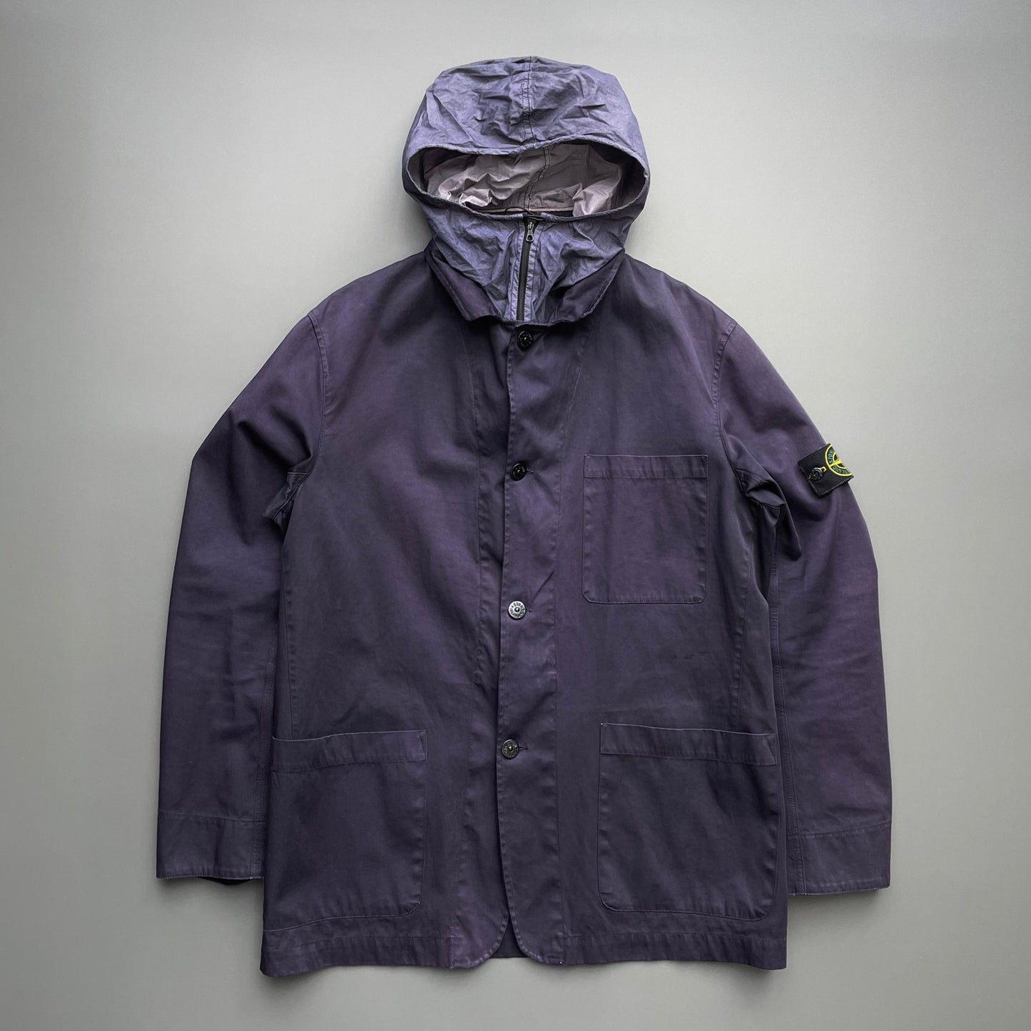 Stone Island Navy SS05 Concealed Hood Chore Jacket | Large, Navy