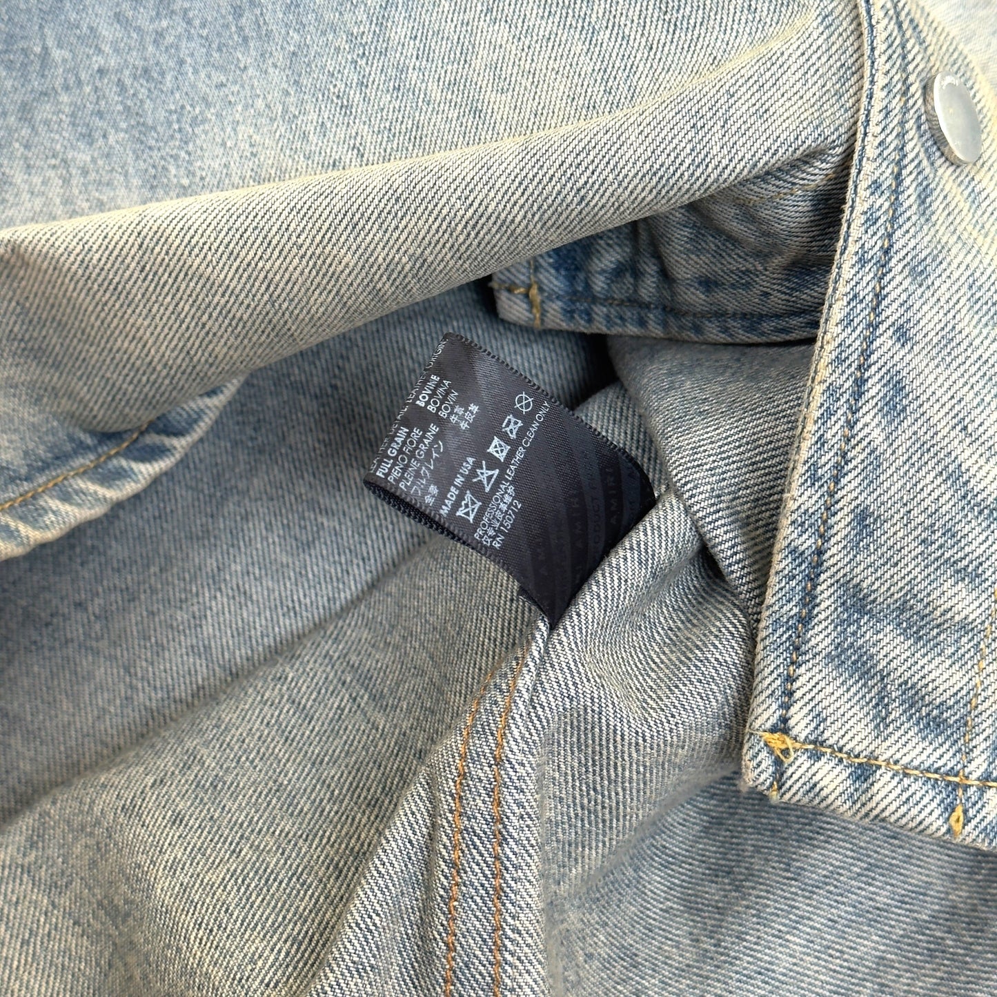 AMIRI DEIIM HOODED OVERSHIRT BLUE / CLAY M | Medium, Blue