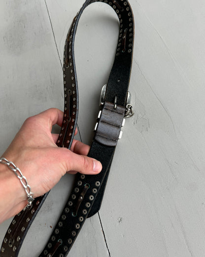 Harley Davidson Leather Studded Belt - W32-36"