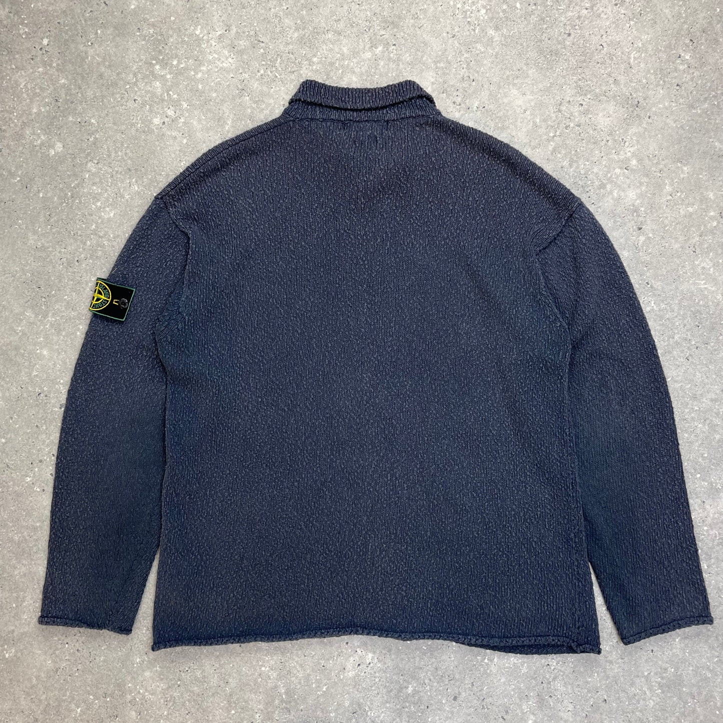 Stone Island Grey Chenille Knit Cardigan SS96 | Large, Multicoloured