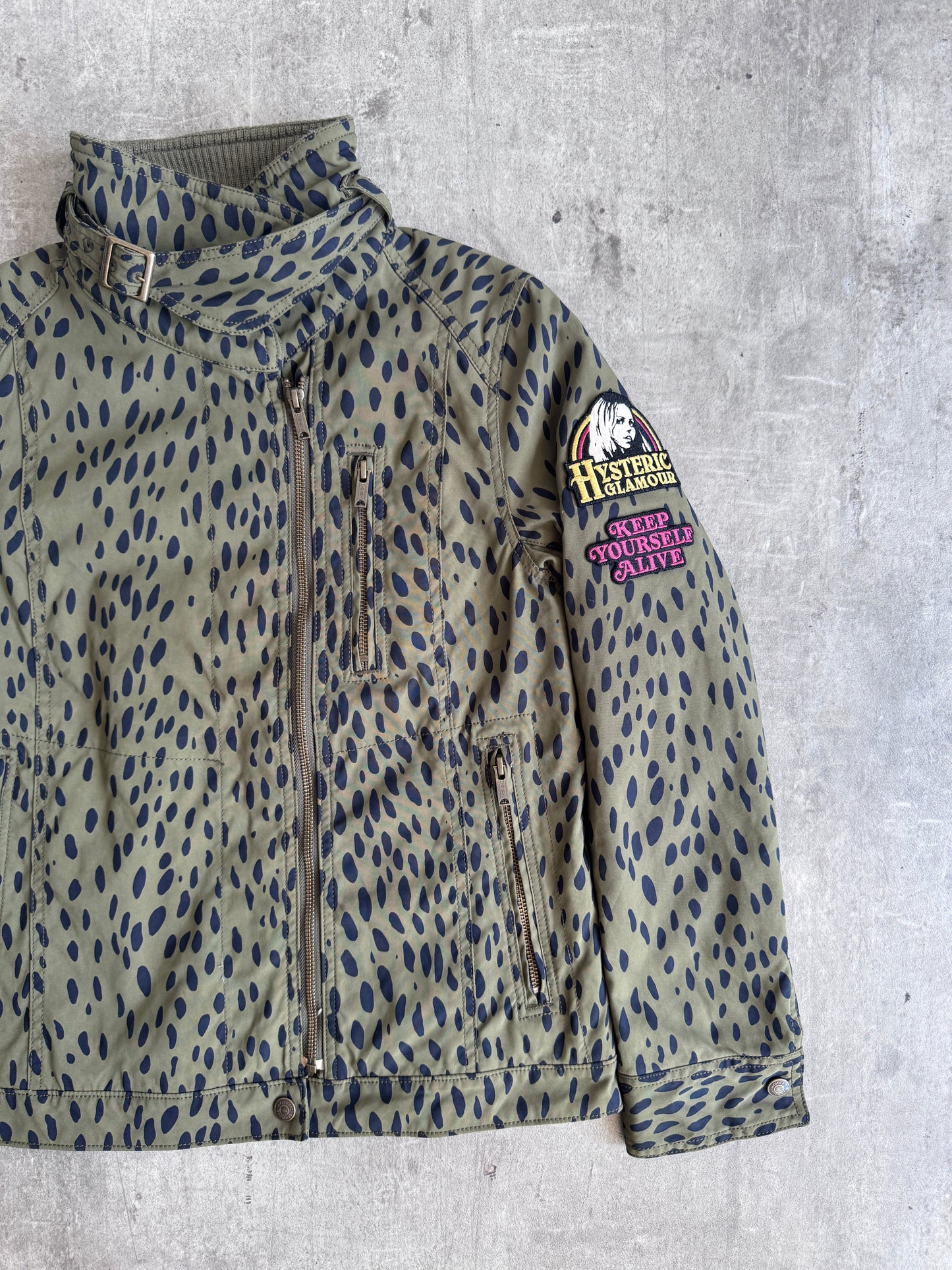 Hysteric Glamour Olive Leopard Camo Military Style Jacket | Default Title, Multicoloured